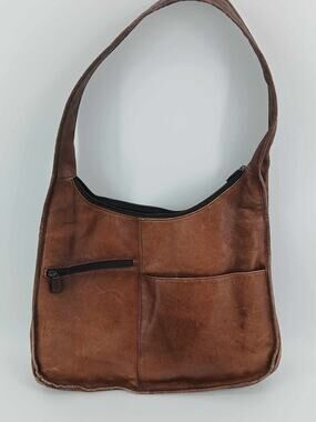 Full grain cowhide leather hobo shoulder bag, Boulder Ridge